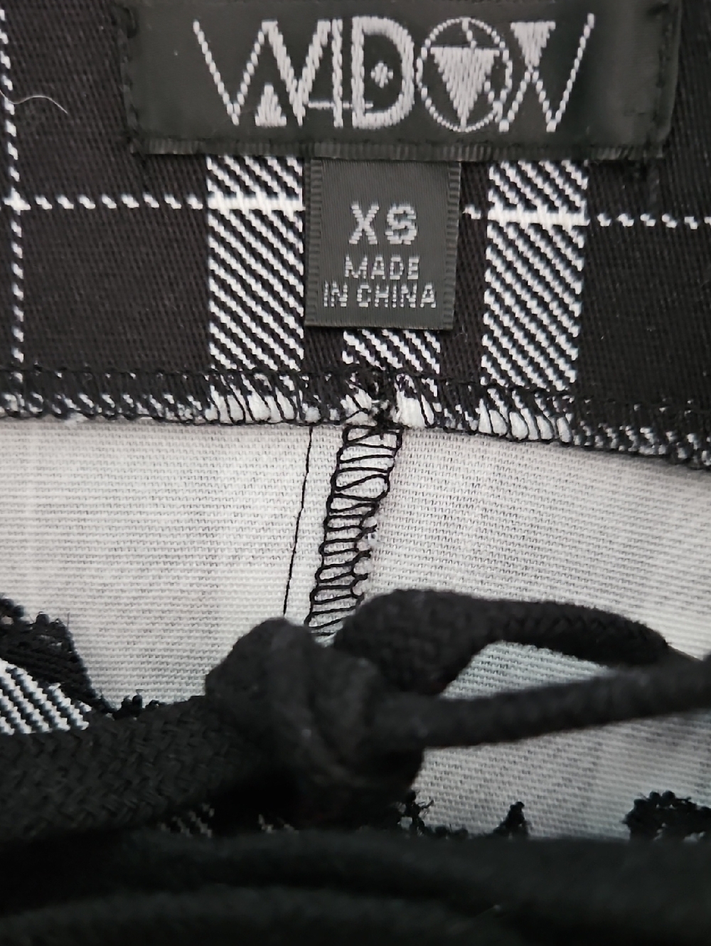 Widow Dolls KILL Black & White Plaid Lace-Up Cropped Corset Top, XS - Picture 3 of 7